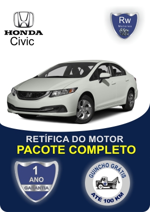 Retífica de motor Honda Civic com garantia pacote completo Rw motores